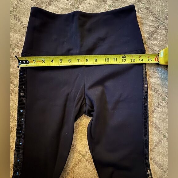 Lyssse Black midweight leggings with sequin tuxedo side stripe NWOT S - Picture 8 of 9